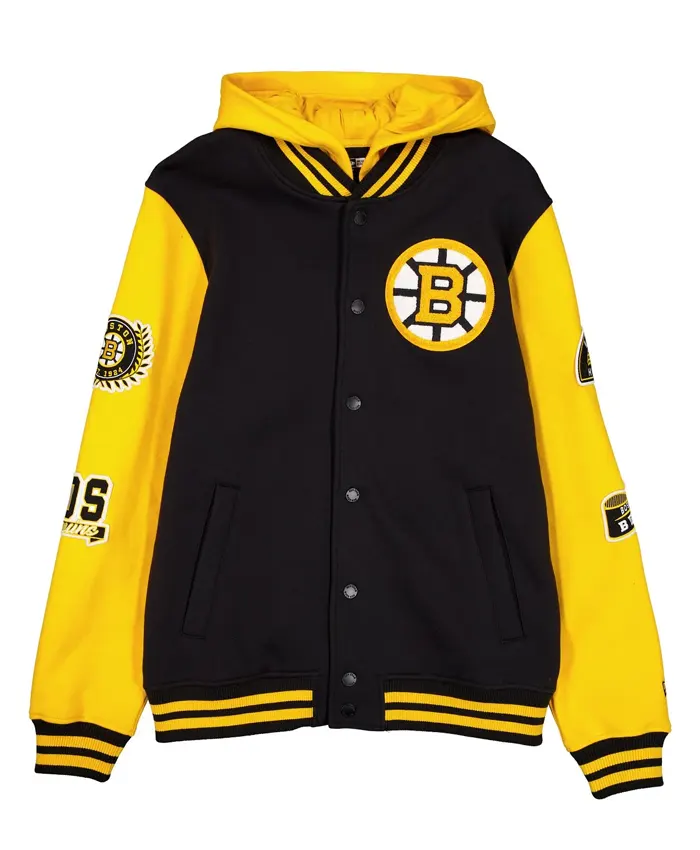 Boston Bruins Throwback Patch Letterman Jacket