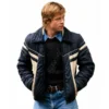 Brad Pitt Black and Cream Puffer Jacket