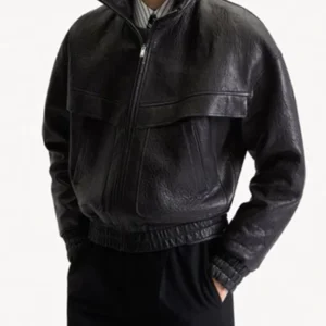 Bubbled Lambskin Leather Jacket