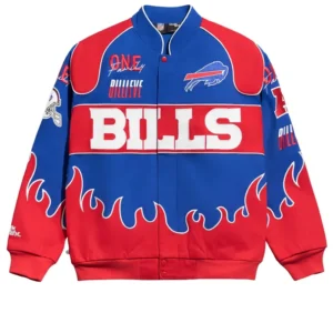 Buffalo Bills Chalk Line Royal Premium Racing Jacket