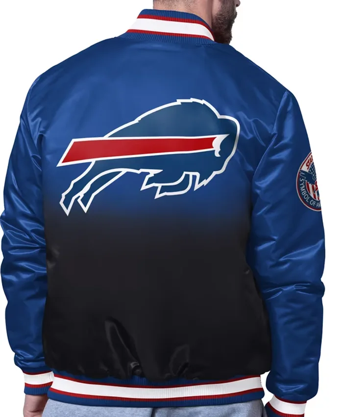 Buffalo Bills Starter Blue Pass Rush Varsity Jacket For Sale