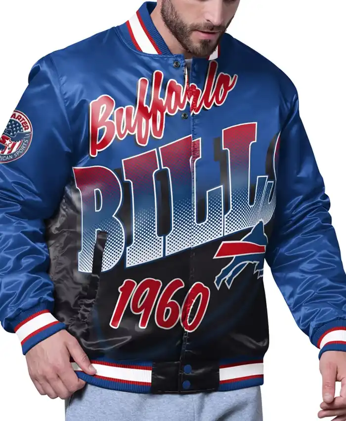 Buffalo Bills Starter Blue Pass Rush Varsity Jacket
