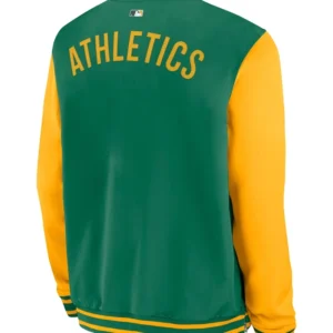 Buy Athletics Nike Dugout Relaxed Kelly Green Bomber Jacket