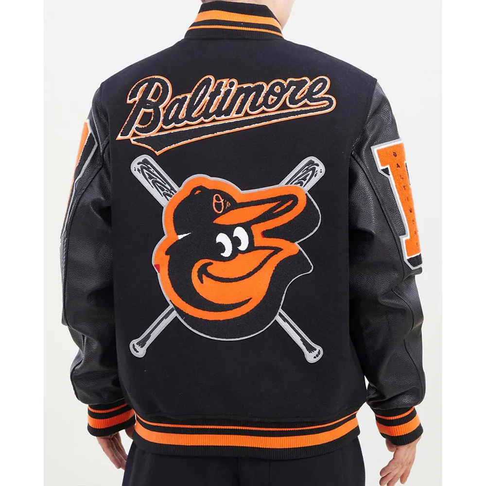 Buy Baltimore Orioles Mashup Black Varsity Jacket