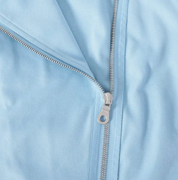 Buy CHANEL 2002 CC LOGO BLUE BIKER JACKET