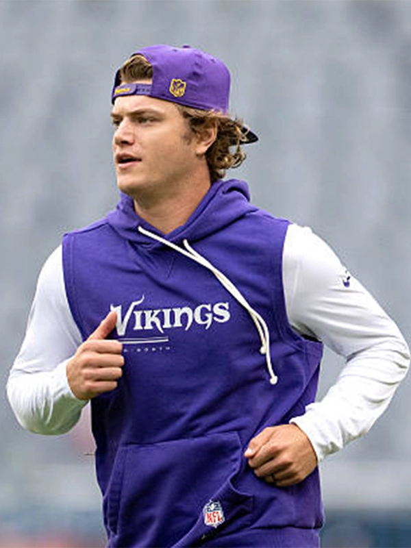 Buy J.J. McCarthy 2026 Vikings Sideline Sleeveless Hoodie