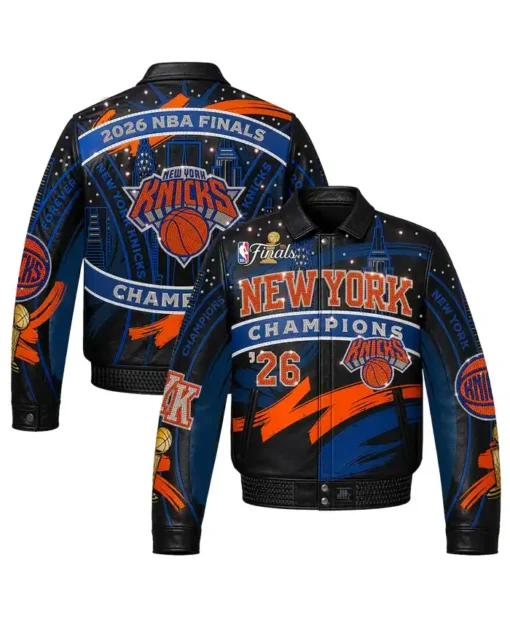 Buy JH Design New York Knicks 2026 Champions Leather Jacket
