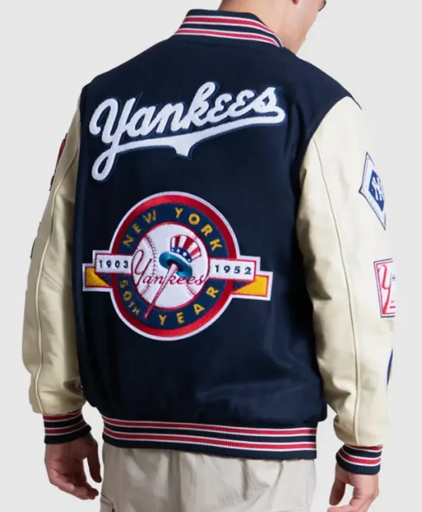 Buy NY Yankees Starter Navy 50th Year Varsity Jacket