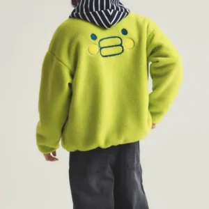 Buy SPAO Lime-Green Fleece Zip-Up Jacket