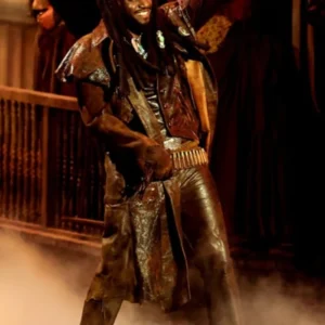 Buy Shaboozey 2026 VMAs Performance Brown Leather Coat