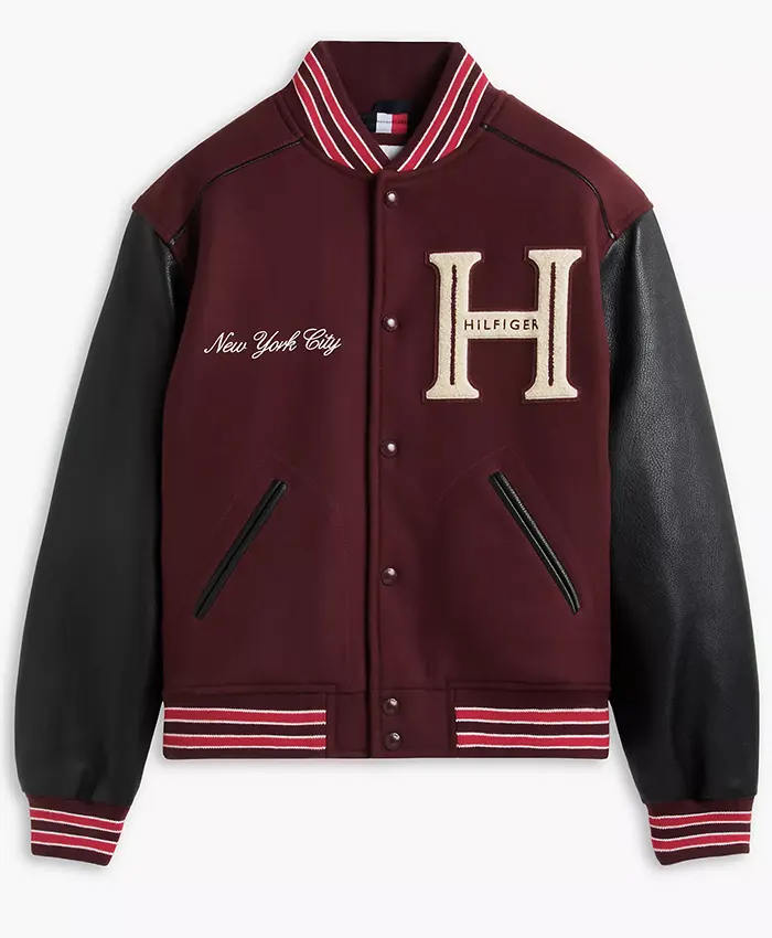 Buy Travis Kelce Tommy Hilfiger Mixed-Media Varsity Jacket