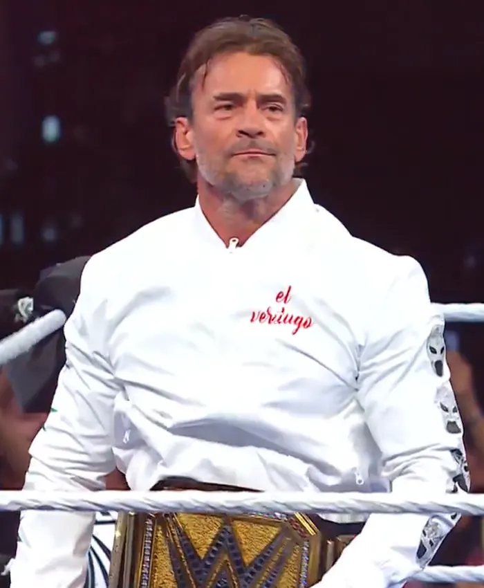 CM Punk El Verdugo Mexico City Tribute White Bomber Jacket