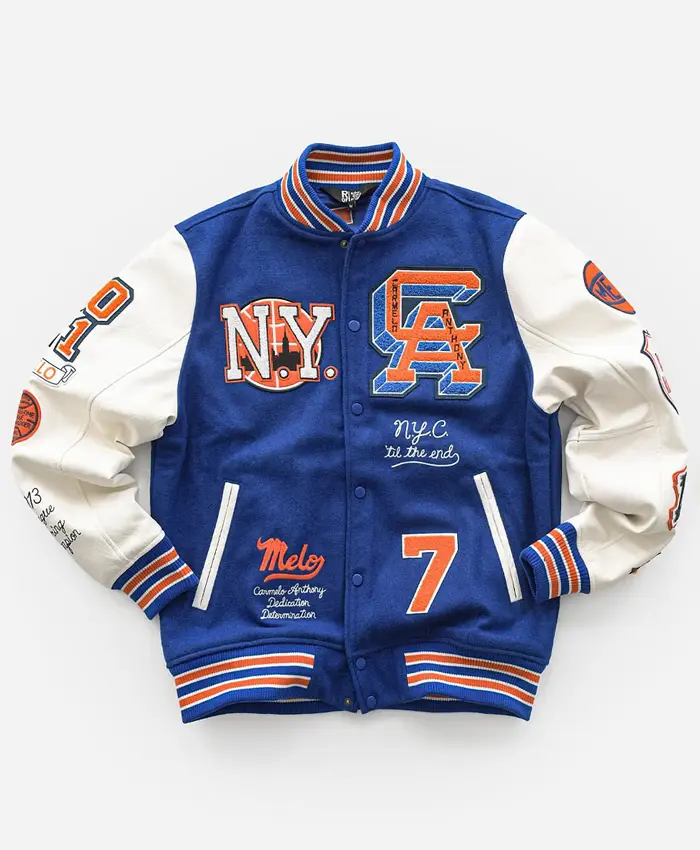 Carmelo Anthony New York Blue Varsity Jacket
