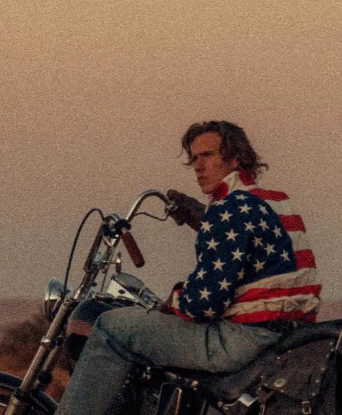 Cherry Los Angeles Motorcycle American Flag Jacket