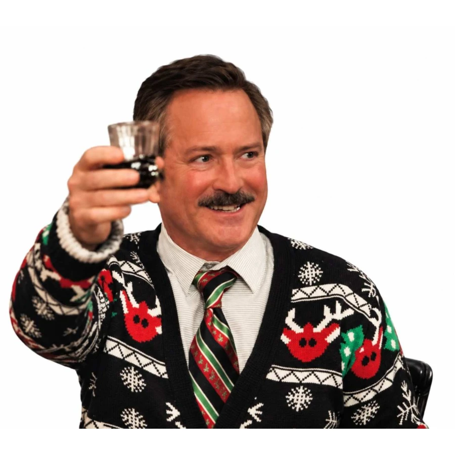 Christmas at the Kringles 2026 Thomas Lennon Black Christmas Cardigan