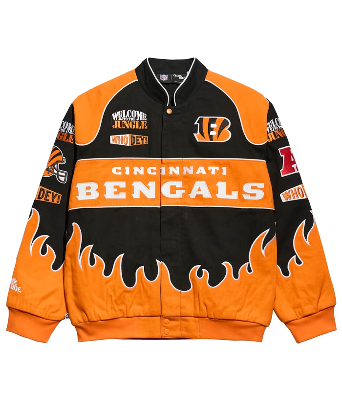 Cincinnati Bengals Chalk Line Black Premium Racing Jacket