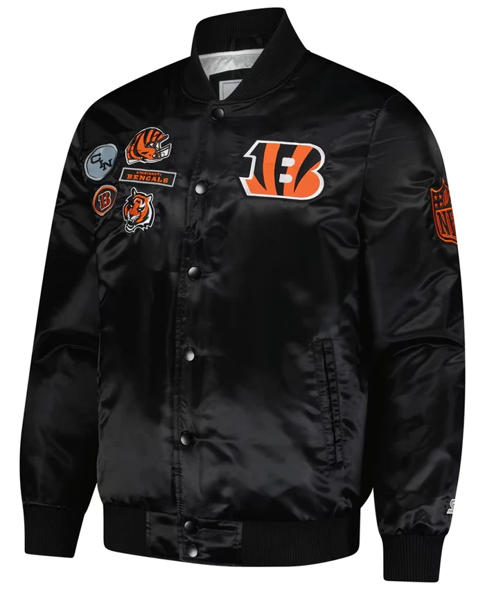 Cincinnati Bengals Starter Black Satin Jacket