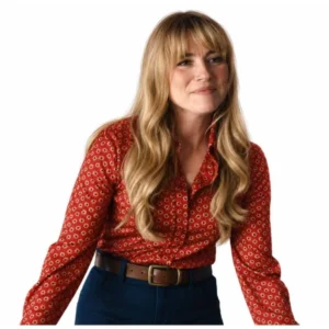 Crystal Lake 2026 Linda Cardellini Red Floral Shirt