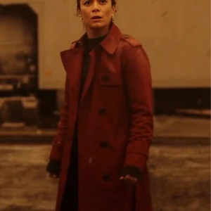 Dark Matter Alice Braga Double Breasted Red Trench Coat