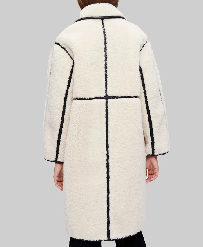 Dark Matter Tiff Abreu White Shearling Coat For Sale