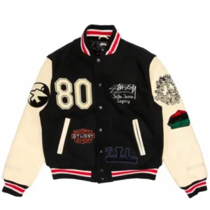 Denim Tears X Stüssy X Our Legacy Patch-Detail Varsity Jacket