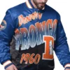 Denver Broncos Starter Blue Pass Rush Varsity Jacket