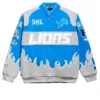 Detroit Lions Chalk Line Blue Premium Racing Jacket