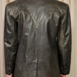Distressed Leather Fashion Blazer