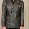 Distressed Leather Jacket Blazer