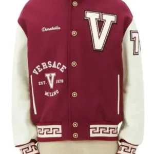 Donatella Versace Red Varsity Jacket