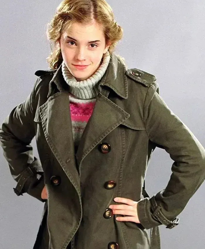Emma Watson Green Trench Coat