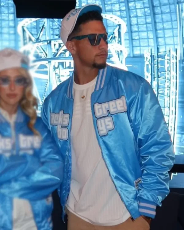 Football Inspired Blue Jacket