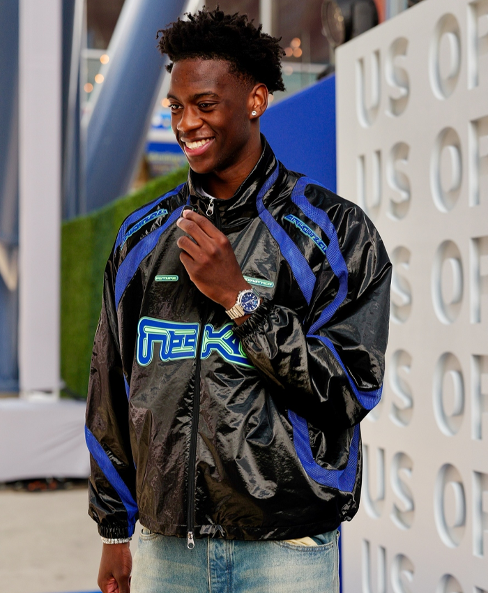 Get AJ Dybantsa US Open Black Shiny Track Jacket