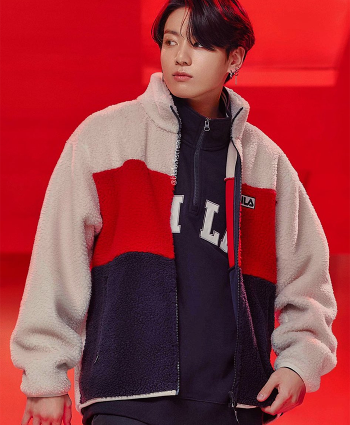 Get BTS Jungkook Fila Fleece Jacket
