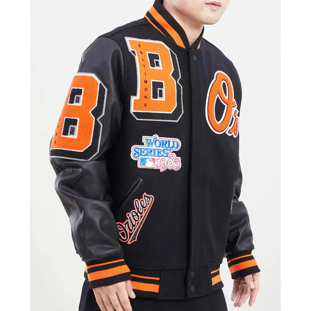 Get Baltimore Orioles Mashup Black Varsity Jacket