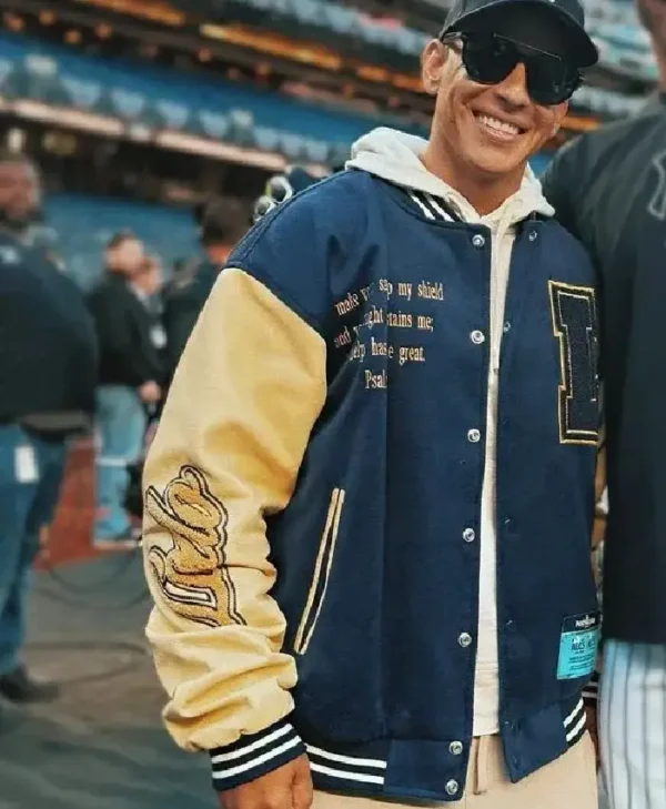 Get Daddy Yankee Blue Varsity Jacket