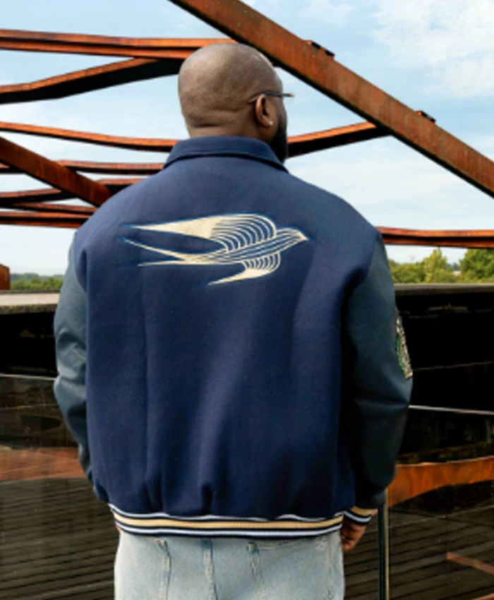 Get Davido Martell Navy Blue Varsity Jacket