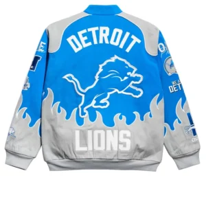 Get Detroit Lions Chalk Line Blue Premium Racing Jacket