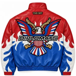 Get Diplomats Leather Track Jacket