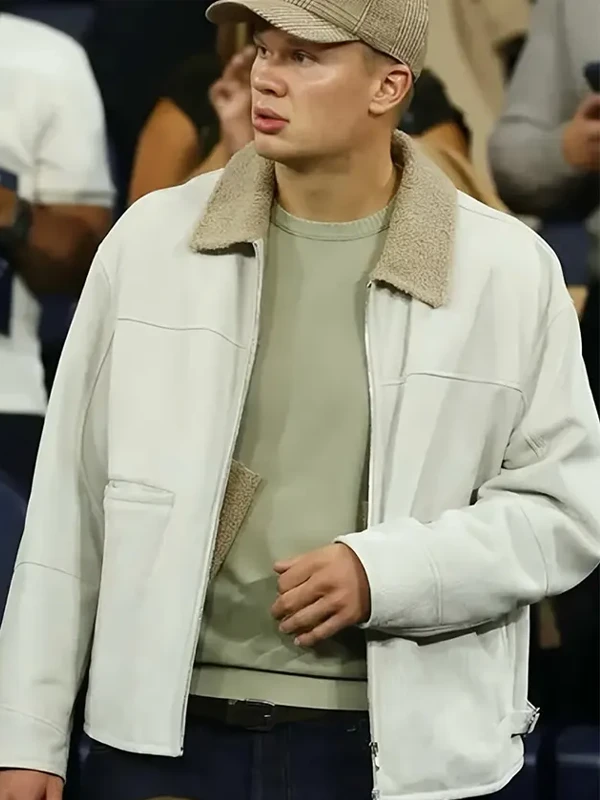 Get Erling Haaland City vs Norwich Corduroy Shearling Collar Jacket