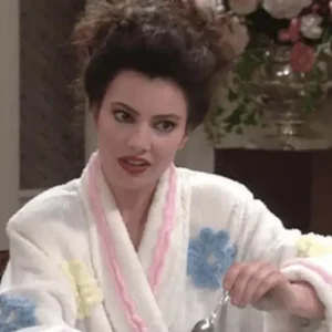 Get Fran Drescher The Nanny White Floral Bathrobe