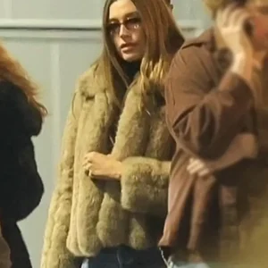 Get Hailey Bieber LA Concert Fur Jacket
