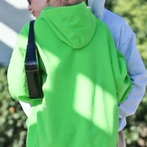 Get Hailey Bieber Street Style Green Hoodie