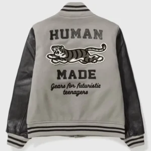 Get Human Made Grey Letterman Varsity Jacket