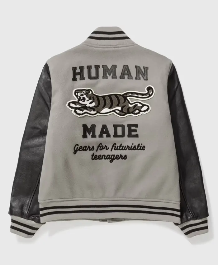 Get Human Made Grey Letterman Varsity Jacket