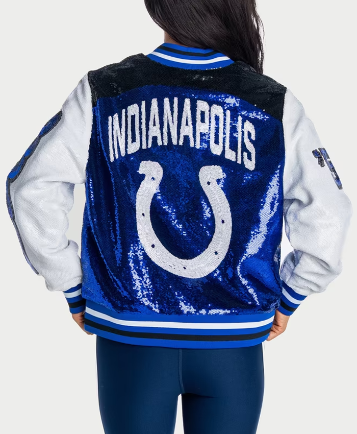 Get Indianapolis Colts Wild Collective Zip Sequin Jacket