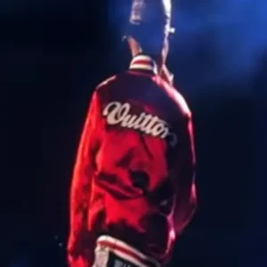 Get JAY-Z 30 Show Pharrell Williams Red Satin Varsity Jacket