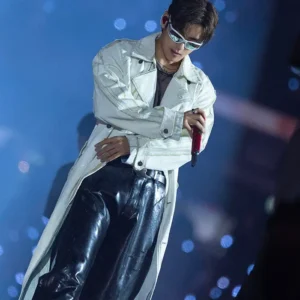 Get Kim Taehyung Off-White Diesel Coated Denim Trench Coat