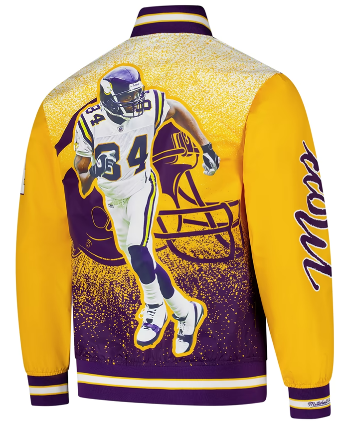 Get Minnesota Vikings Randy Moss Purple Satin Full-Zip Jacket