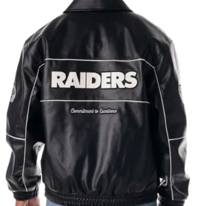 Get Minwoo Lee Las Vegas Raiders Black Leather Racing Jacket
